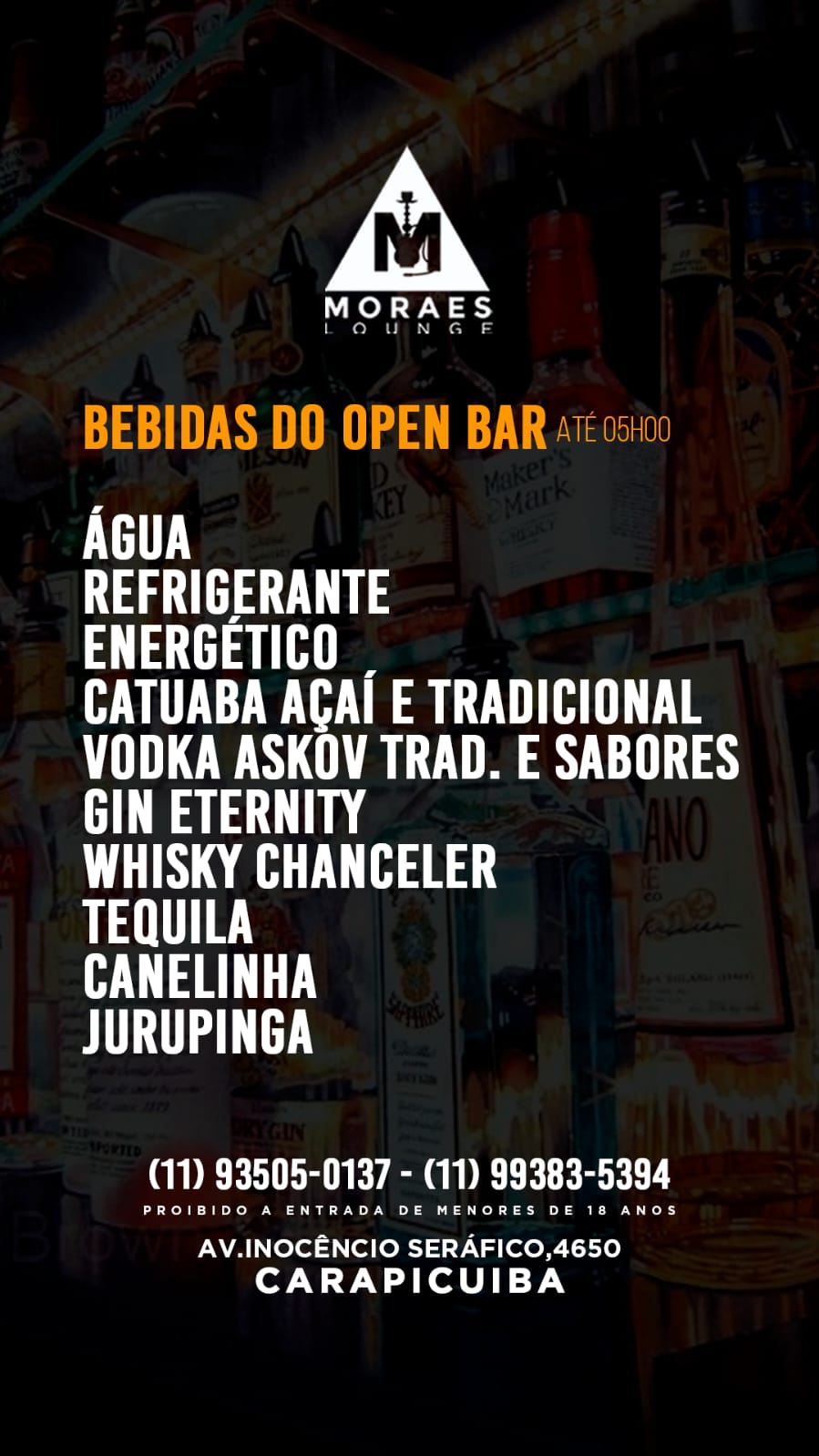 Cardápio Open Bar